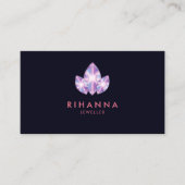 Carte De Visite Bijou Bright Dimond Rose Marine Minimal code QR (Devant)
