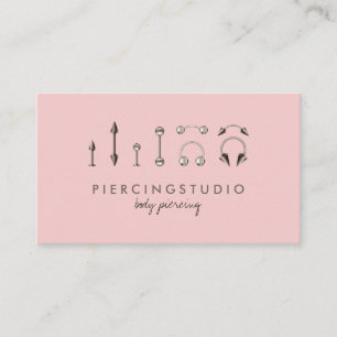 Carte De Visite Bijou de corps piercing en argent sterling rose