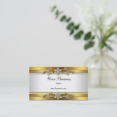 Carte De Visite Bijou élégant en or blanc (Debout devant)