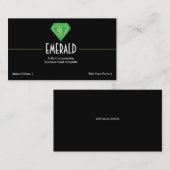 Carte De Visite Bijou en Rhinestone - Rhinestone Emerald Logo d'af (Devant / Derrière)