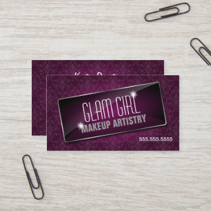 Carte De Visite Bijou en verre et étincelles de damassé élégante