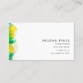 Carte De Visite Bijou jaune vert vif Encre Abstraite moderne (Dos)
