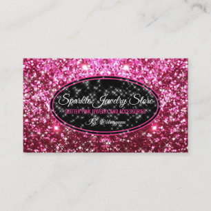 Carte De Visite Bijou Starlust Glitz Glam Rose Pailletée