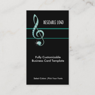 Carte De Visite Bijou turquoise Turquoise - Musique Rhinestone