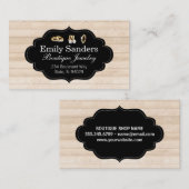 Carte De Visite Bijouterie | Anneaux | Doré | Pierres précieuses (Devant / Derrière)