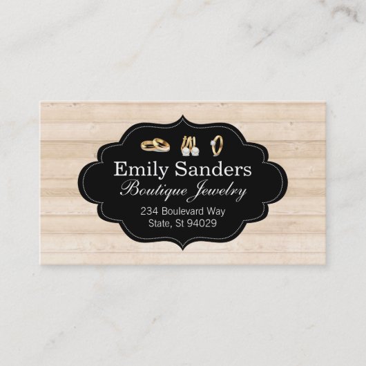 Carte De Visite Bijouterie | Anneaux | Doré | Pierres précieuses (Devant)