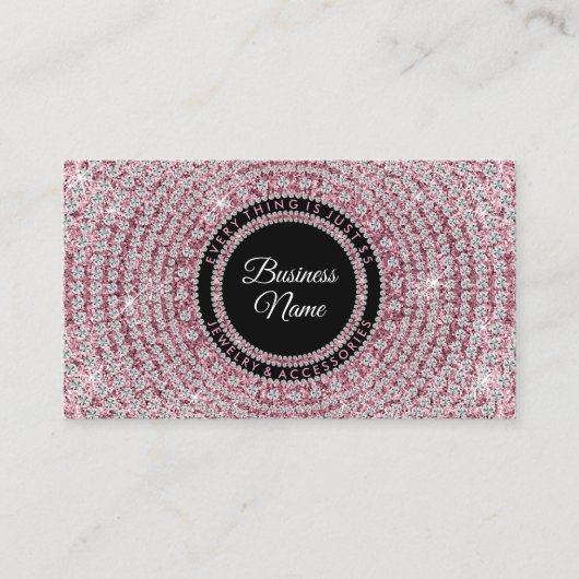 Carte De Visite Bijouterie Boutique Pink Bling (Devant)