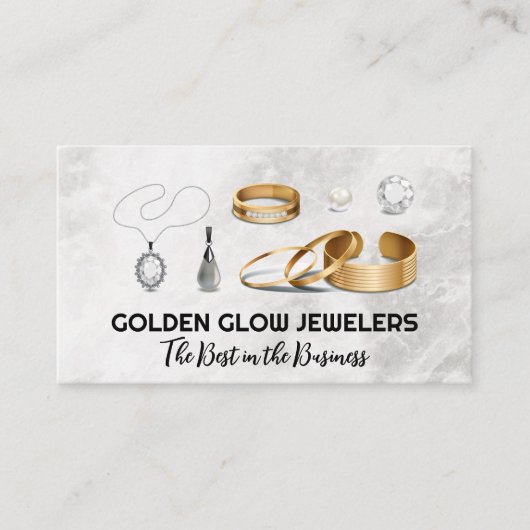 Carte De Visite Bijouterie | Colliers à anneaux Perles de diamant (Devant)