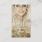 Carte De Visite Bijouterie Designer Gold Sparkle Luxueux (Devant)