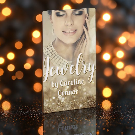 Carte De Visite Bijouterie Designer Gold Sparkle Luxueux