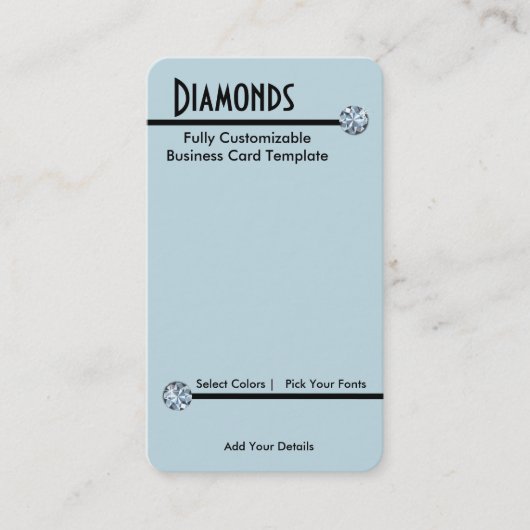 Carte De Visite Bijouterie Diamant - Logo Diamant Strass (Devant)
