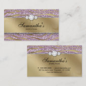 Carte de visite bijouterie Sparkle Zebra Gold Pink (Devant / Derrière)
