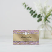 Carte de visite bijouterie Sparkle Zebra Gold Pink (Debout devant)
