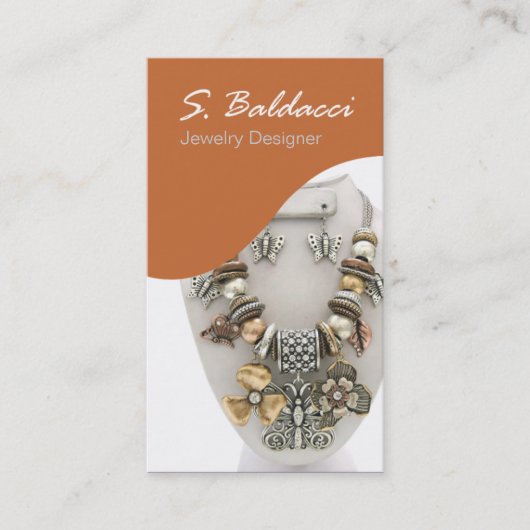 Carte De Visite Bijoutier de coutume de concepteur de bijoux (Devant)