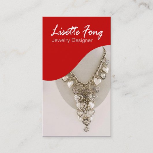 Carte De Visite Bijoutier de coutume de concepteur de bijoux (Devant)