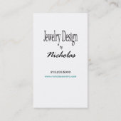 Carte De Visite Bijoutier de coutume de concepteur de bijoux (Dos)