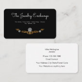 Carte De Visite Bijoutier étincelant chic (Devant / Derrière)