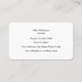 Carte De Visite Bijoutier étincelant chic (Dos)