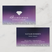 Carte De Visite Bijoux à main Logo Diamant Moderne Purple Ombre (Devant / Derrière)