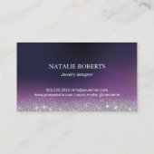 Carte De Visite Bijoux à main Logo Diamant Moderne Purple Ombre (Dos)