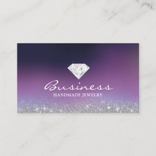 Carte De Visite Bijoux à main Logo Diamant Moderne Purple Ombre (Devant)