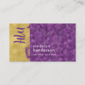 Carte De Visite Bijoux Améthyste Code QR Média Sociaux Brosse  (Devant)