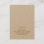 Carte De Visite Bijoux artisanal Rustique Kraft Porte-oreille (Dos)