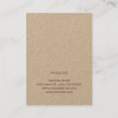 Carte De Visite Bijoux artisanal Rustique Kraft Porte-oreille (Dos)