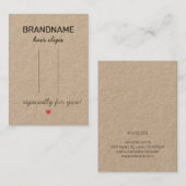 Carte De Visite Bijoux artisanaux Coeur Rustique Clips à cheveux P (Devant / Derrière)
