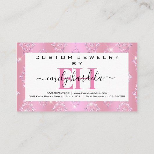 Carte De Visite Bijoux Chic Diamond Personnalisé (Dos)