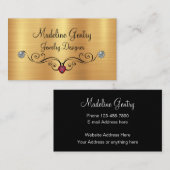 Carte De Visite Bijoux chics de Faux de concepteur de bijoux (Devant / Derrière)