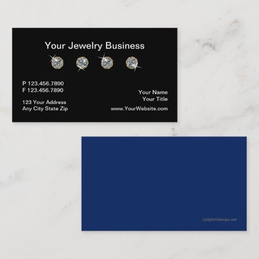 Carte De Visite Bijoux chics professionnellement conçus (Devant / Derrière)