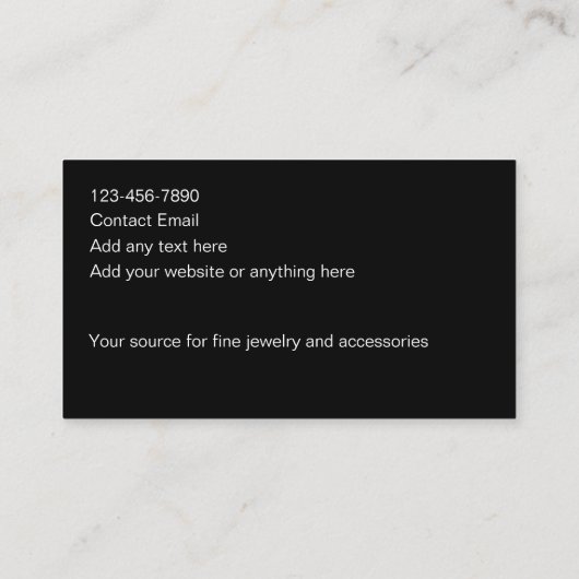 Carte De Visite Bijoux Classique Et Accessoires De Mode Thème (Dos)