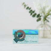 Carte De Visite Bijoux d'art déco bleus (Debout devant)