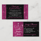 Carte De Visite Bijoux de Couronne en diamant rouge rétro (Devant / Derrière)