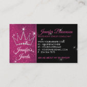 Carte De Visite Bijoux de Couronne en diamant rouge rétro (Dos)