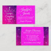 Carte De Visite Bijoux de la Couronne Sparkle violet Bling (Devant / Derrière)