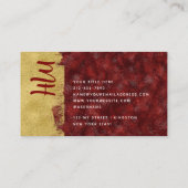 Carte De Visite Bijoux de luxe audacieux Ruby Gold Brush Monogramm (Dos)