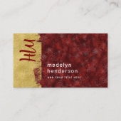 Carte De Visite Bijoux de luxe audacieux Ruby Gold Brush Monogramm (Devant)