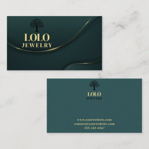 Carte De Visite Bijoux de luxe Emerald Green