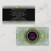 Carte De Visite Bijoux de luxe en diamant vert Bling (Devant / Derrière)