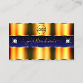 Carte De Visite Bijoux de luxe Orange Blue Black Sparkle avec logo (Devant)