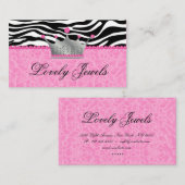 Carte De Visite Bijoux de mode dans le léopard de la Couronne Zebr (Devant / Derrière)