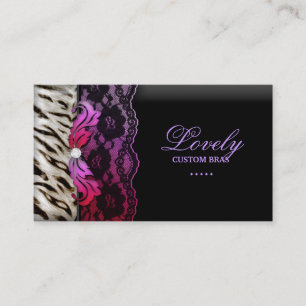 Carte De Visite Bijoux de mode Zebra dentelle rose rouge