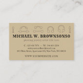 Carte De Visite Bijoux de studio de perçage minimal beige (Dos)