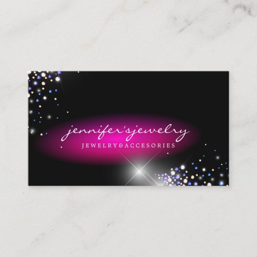 Carte De Visite Bijoux diamants gemmes Rose Argent (Devant)