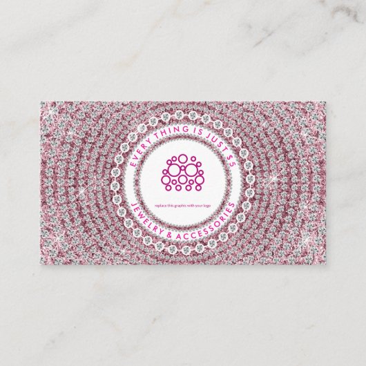 Carte De Visite Bijoux Diamants Rose (Devant)