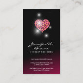 Carte De Visite Bijoux Diamants roses chauds Gems Coeur (Dos)