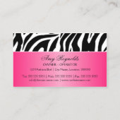 Carte De Visite Bijoux élégants de mode de zèbre (Dos)