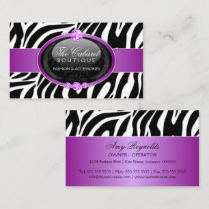 Carte De Visite Bijoux élégants de mode de zèbre
